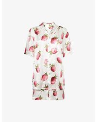 Olivia Von Halle - Emeli Graphic-Print Silk Pyjama Set - Lyst