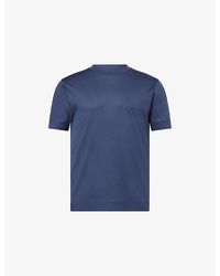 Emporio Armani - Logo-Print Crew-Neck Cotton-Jersey T-Shirt - Lyst