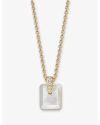 Astley Clarke - Deco 18Ct Vermeil, Sapphire And Mother-Of-Pearl Pendant Necklace - Lyst