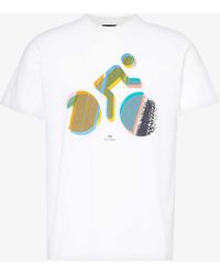 PS by Paul Smith - Big Bike Graphic-print Cotton-jersey T-shirt - Lyst