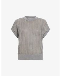 AllSaints - Giana Round-neck Short-sleeves Organic-cotton Tank - Lyst