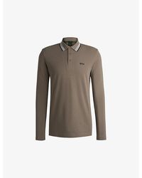 BOSS - Logo-Embroidered Slim-Fit Cotton-Jersey Polo Shirt - Lyst