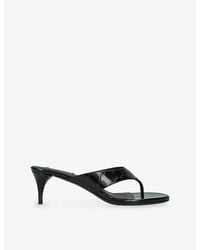 Alaïa - Infra 55 Croc-Effect Leather Heeled Sandals - Lyst