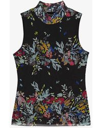 Ted Baker - Delhia Graphic-print High-neck Stretch-mesh Top - Lyst
