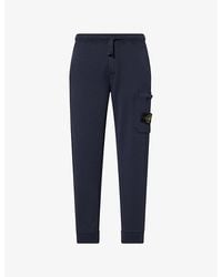 Stone Island - Brand-Badge Slim-Fit Cotton-Fleece Joggers - Lyst