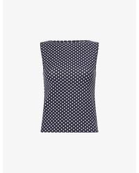 Reformation - Dusk Polka-Dot Stretch-Jersey Top - Lyst