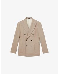 Reiss - Venus Peak-Lapel Double-Breasted Wool-Blend Blazer - Lyst