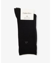 Calvin Klein - Rolltop Stretch-Cotton Socks Pack Of Three - Lyst