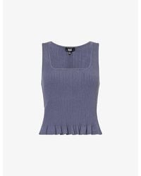PAIGE - Bronwyn Frilled Cotton-Knit Tank Top - Lyst