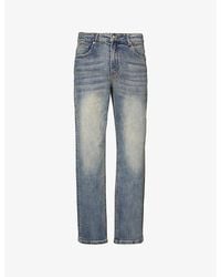 Arne - Brand-Patch Five-Pockets Straight-Leg Relaxed-Fit Stretch-Denim Jeans - Lyst