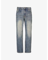 Arne - Brand-Patch Five-Pockets Straight-Leg Relaxed-Fit Stretch-Denim Jeans - Lyst