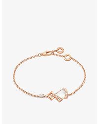 BVLGARI - Divas Dream 18Ct Rose- 0.31Ct Brilliant-Cut Diamond And Mother-Of-Pearl Charm Bracelet - Lyst