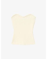 AllSaints - Cruz Ribbed Jersey Top - Lyst