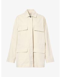 TOTEME - Collared Drawstring Cotton-Blend Jacket - Lyst