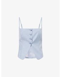 GOOD AMERICAN - Suiting Cropped Stretch-Woven Top - Lyst