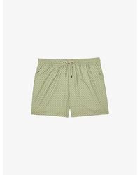 Reiss - Orient Geometric-Print Swim Shorts - Lyst