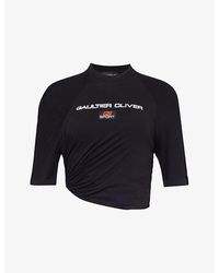 Jean Paul Gaultier - X Shayne Oliver Brand-print Stretch-cotton T-shirt - Lyst