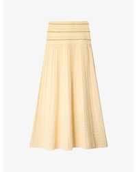 Sandro - Beaded High-Rise Knitted Maxi Skirt - Lyst