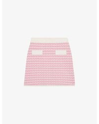 Claudie Pierlot - Zig-zag Weave Contrast-trim Stretch-knit Mini Skirt - Lyst