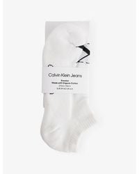 Calvin Klein - Monogram Stretch-Cotton Trainer Socks Pack Of Two - Lyst