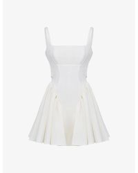 House Of Cb - Florianne Corseted Cotton-Blend Mini Dress - Lyst
