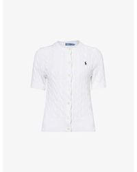 Polo Ralph Lauren - Cable-Knit Short-Sleeves Cotton Cardigan - Lyst
