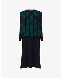 eem - Jacquard-Fringe Knitted Midi Dress - Lyst