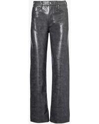 Agolde - Sloane Straight-leg Mid-rise Recycled Leather-blend Trousers - Lyst