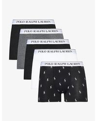 Polo Ralph Lauren - Logo-embroidered Pack Of Five Stretch-cotton Trunk - Lyst