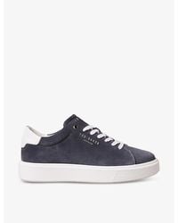 Ted Baker - Vy Breyons Logo-print Suede Low-top Trainers - Lyst