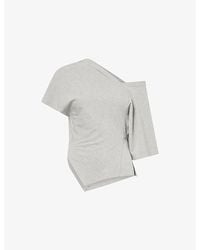 Peachy Den - Nico Asymmetric Cotton-Jersey Top - Lyst