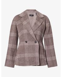 Theory - Plaid Wool And Cashmere Blazer - Lyst