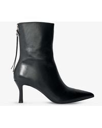 Maje - Clover-embellished Kitten-heel Leather Ankle Boots - Lyst