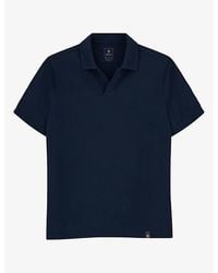 BOGGI - Jacquard-Collar Stretch Cotton-Blend Polo - Lyst