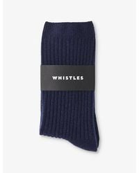 Whistles - Ribbed-Knit Cashmere Socks - Lyst