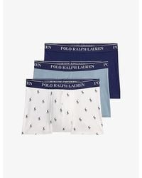 Polo Ralph Lauren - Branded-Waistband Pack Of Three Jersey Trunks - Lyst