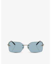 Tiffany & Co. - Tf3088 Rectangle-frame Acetate And Metal Sunglasses - Lyst