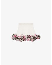 Loewe - X Paula's Ibiza Floral Pom-Pom Textured Cotton-Blend Mini Skirt - Lyst