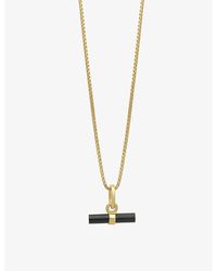 Rachel Jackson - Mini T-bar 22ct -plated Sterling Silver And Onyx Necklace - Lyst