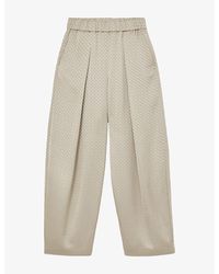 Reiss - Dia Jacquard Pleated Tapered Woven Trousers - Lyst