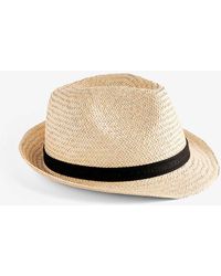 Ted Baker - Tural Panns Webbing-trim Straw Trilby Hat - Lyst