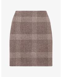Theory - Plaid Wool And Cashmere Mini Skirt - Lyst