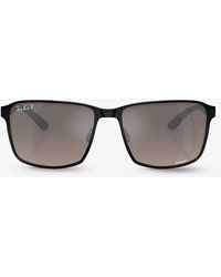 Ray-Ban - Rb3721ch Chromance Square-frame Metal Sunglasses - Lyst