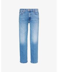 Mother - Mr Rambler Zipped-Ankle Straight-Leg Mid-Rise Stretch-Denim Jeans - Lyst