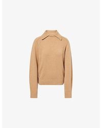 KHAITE - Jackson Collared Wool And Cashmere-Blend Jumper - Lyst