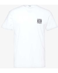 Loewe - Brand-embroidered Crewneck Cotton-jersey T-shirt - Lyst