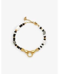 Missoma - Harris Reed X In Good Hands Recycled 18ct Yellow-gold Plated Brass, Chalcedony, Quartz, Pearl And Labradorite Bracelet - Lyst