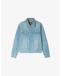 Sandro - Square-Pattern Four-Pocket Denim Jacket - Lyst