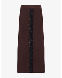 Zankov - Charlise Buckle-Embellished Wool Midi Skirt - Lyst