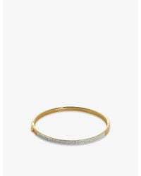 Monica Vinader - Essential Recycled 18Ct-Plated Vermeil Sterling- And 0.51Ct Diamond Bangle Bracelet - Lyst